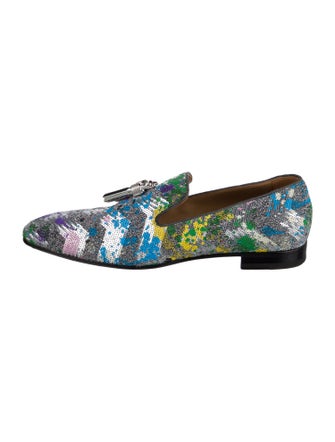 Christian Louboutin Sequins Printed Loafers