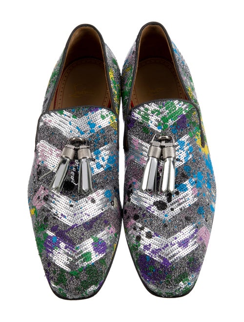 Christian Louboutin Sequins Printed Loafers