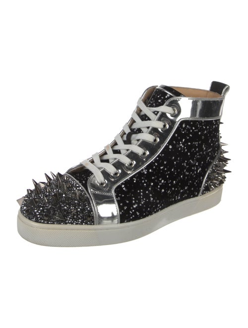 Christian Louboutin Spike Accents Velvet Sneakers