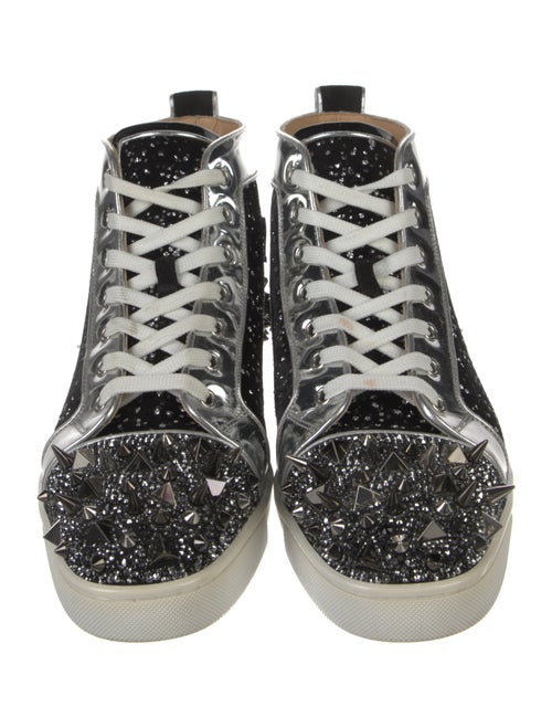 Christian Louboutin Spike Accents Velvet Sneakers