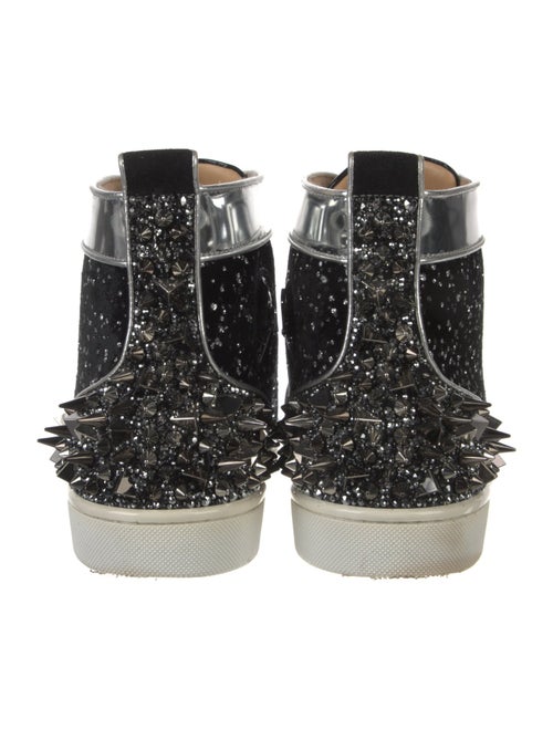 Christian Louboutin Spike Accents Velvet Sneakers