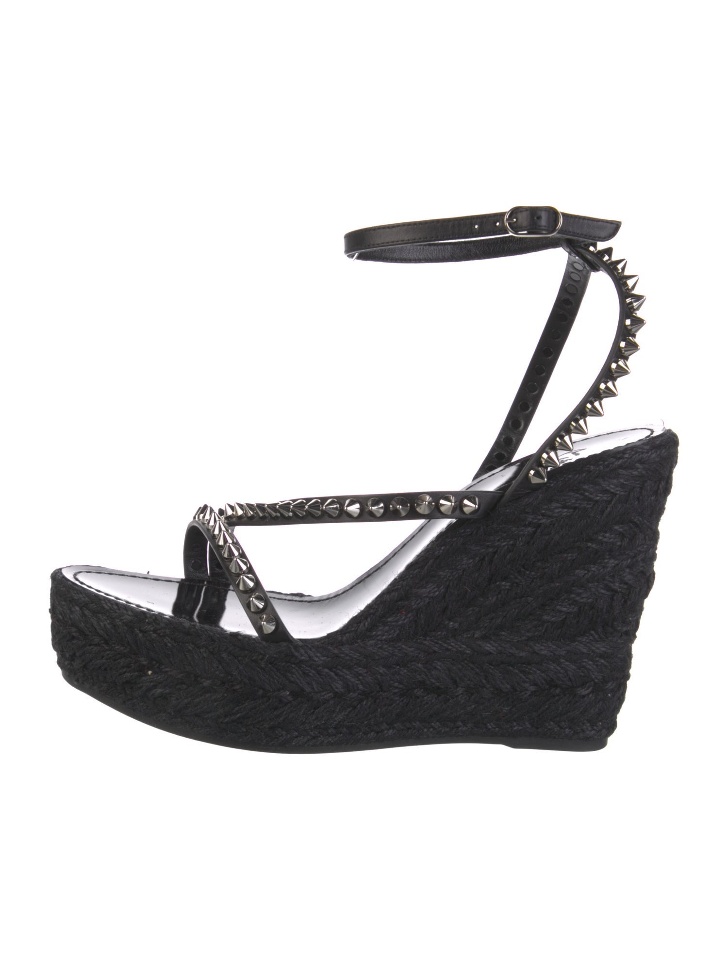 Christian Louboutin Mafaldina Zeppa Spike Accents Espadrilles