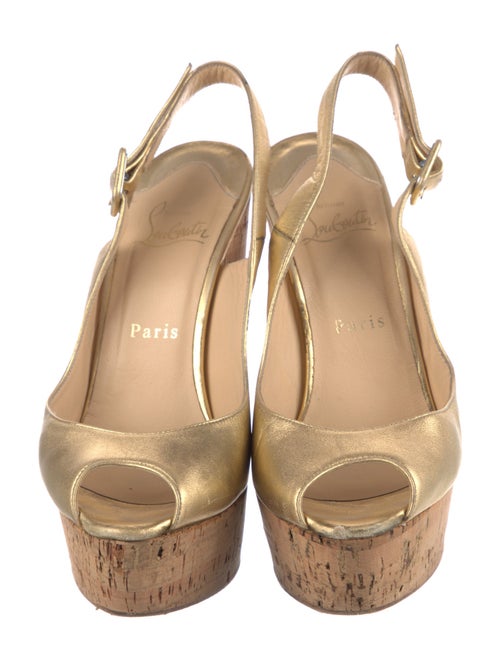 Christian Louboutin Leather Colorblock Pattern Slingback Pumps