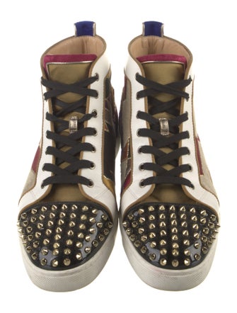 Christian Louboutin Spike Accents Printed Sneakers