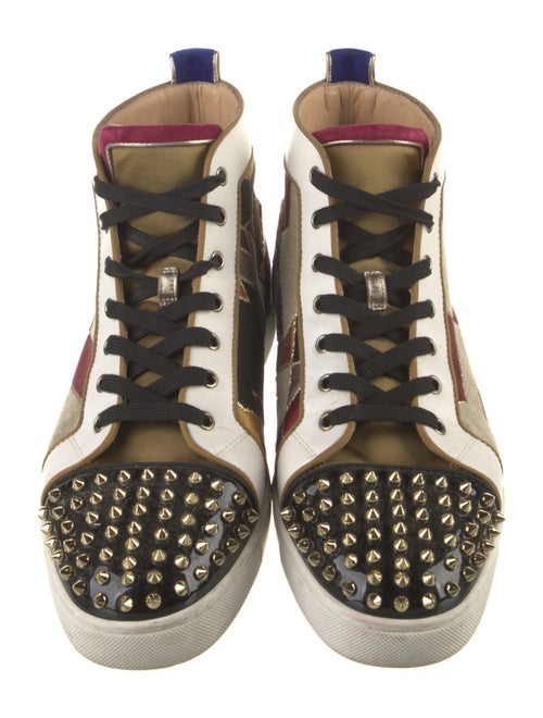 Christian Louboutin Spike Accents Printed Sneakers
