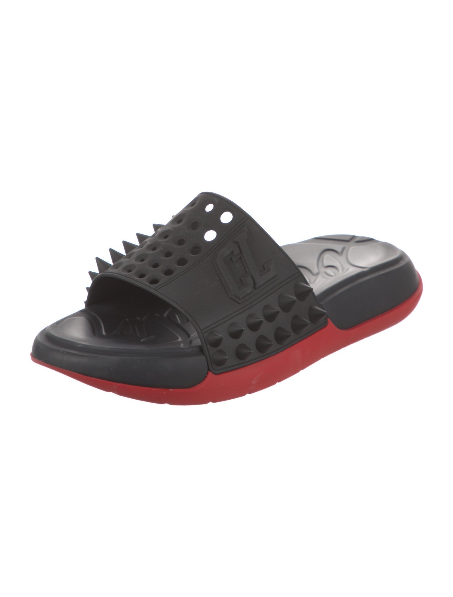 Christian Louboutin Rubber Studded Accents Slides