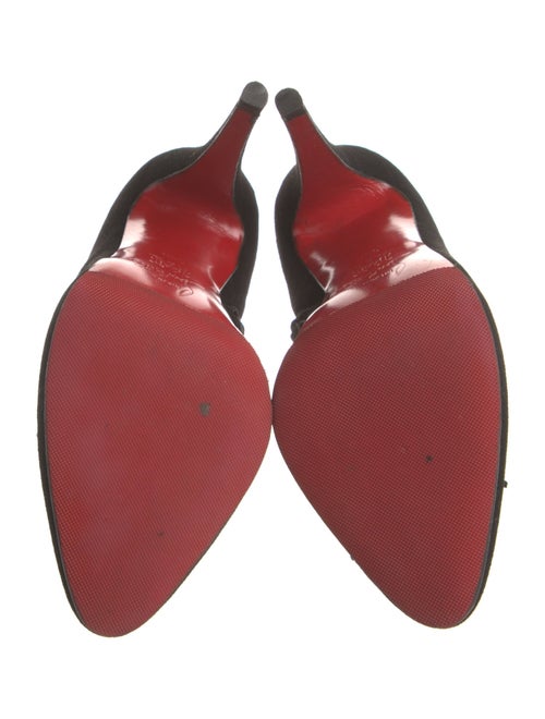 Christian Louboutin Suede Fringe Trim Accent Lace-Up Boots