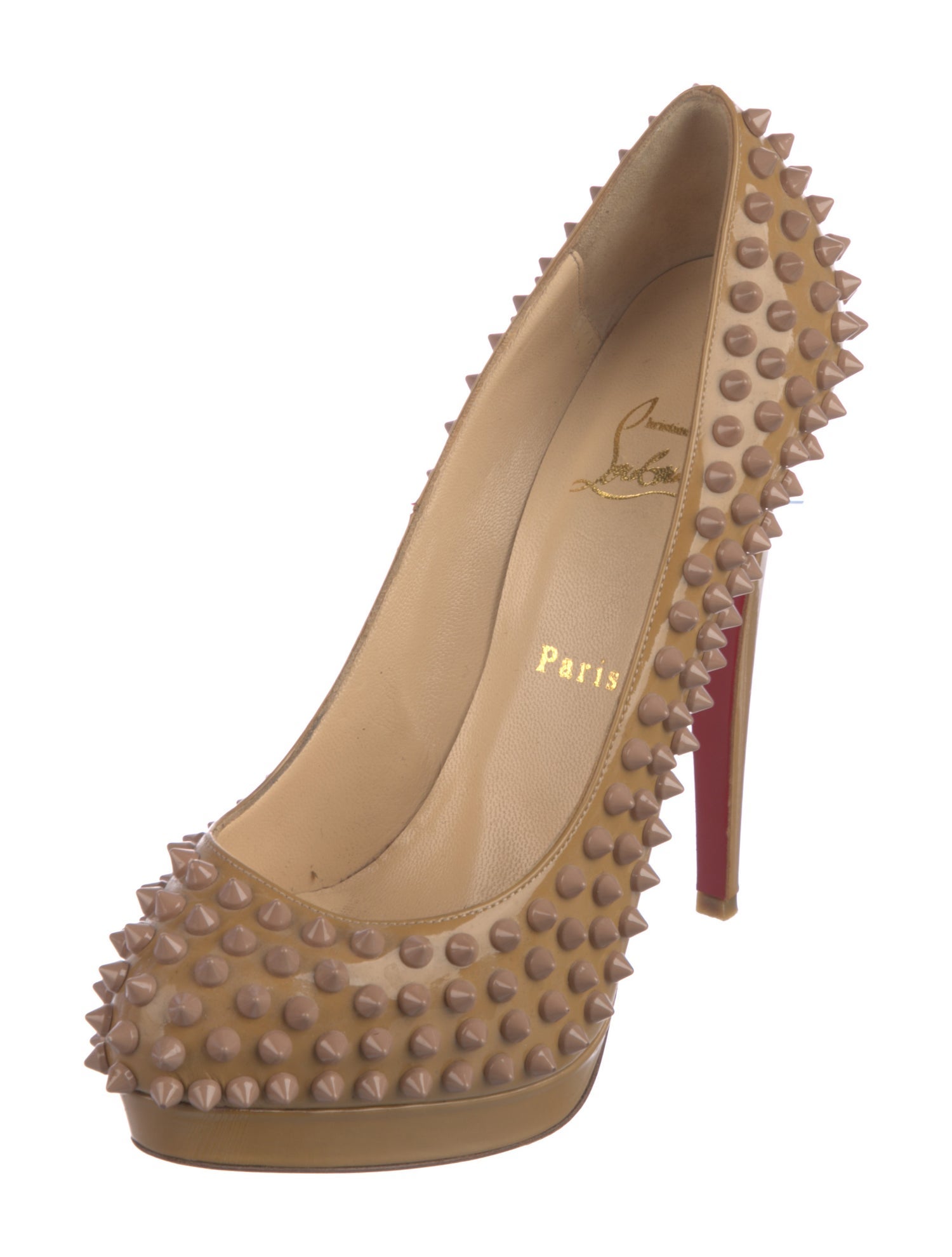 Christian Louboutin Spike Accents Patent Leather Pumps