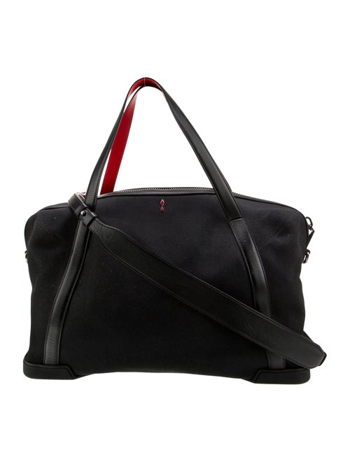 Christian Louboutin Black/Red Nubuck and Leather Bagdamon Duffle Bag