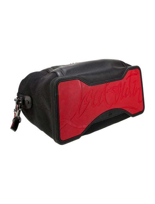 Christian Louboutin Black/Red Nubuck and Leather Bagdamon Duffle Bag