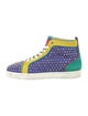 Christian Louboutin Suede Colorblock Pattern Sneakers
