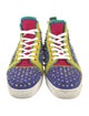 Christian Louboutin Suede Colorblock Pattern Sneakers