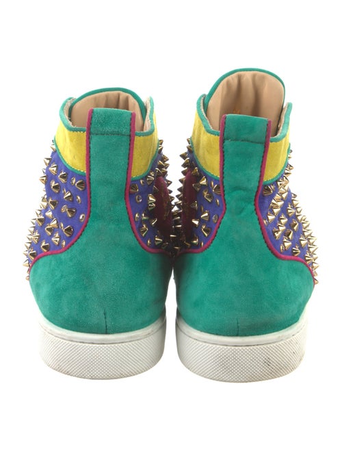 Christian Louboutin Suede Colorblock Pattern Sneakers