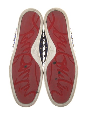 Christian Louboutin Suede Colorblock Pattern Sneakers