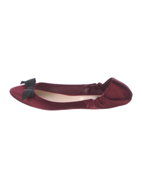 Christian Louboutin Satin Bow Accents Ballet Flats
