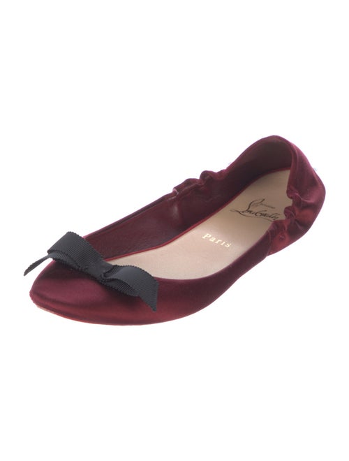 Christian Louboutin Satin Bow Accents Ballet Flats