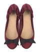 Christian Louboutin Satin Bow Accents Ballet Flats