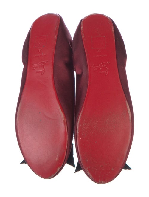 Christian Louboutin Satin Bow Accents Ballet Flats