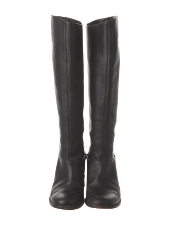 Christian Louboutin Leather Chain-Link Accents Riding Boots