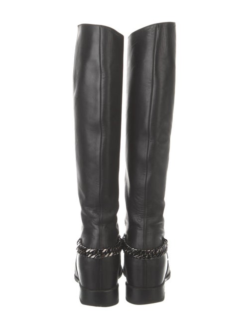 Christian Louboutin Leather Chain-Link Accents Riding Boots