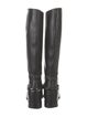 Christian Louboutin Leather Chain-Link Accents Riding Boots