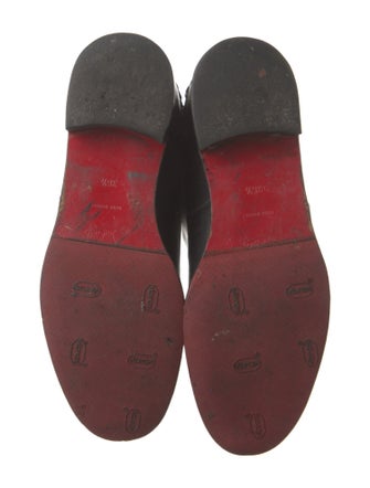 Christian Louboutin Leather Chain-Link Accents Riding Boots