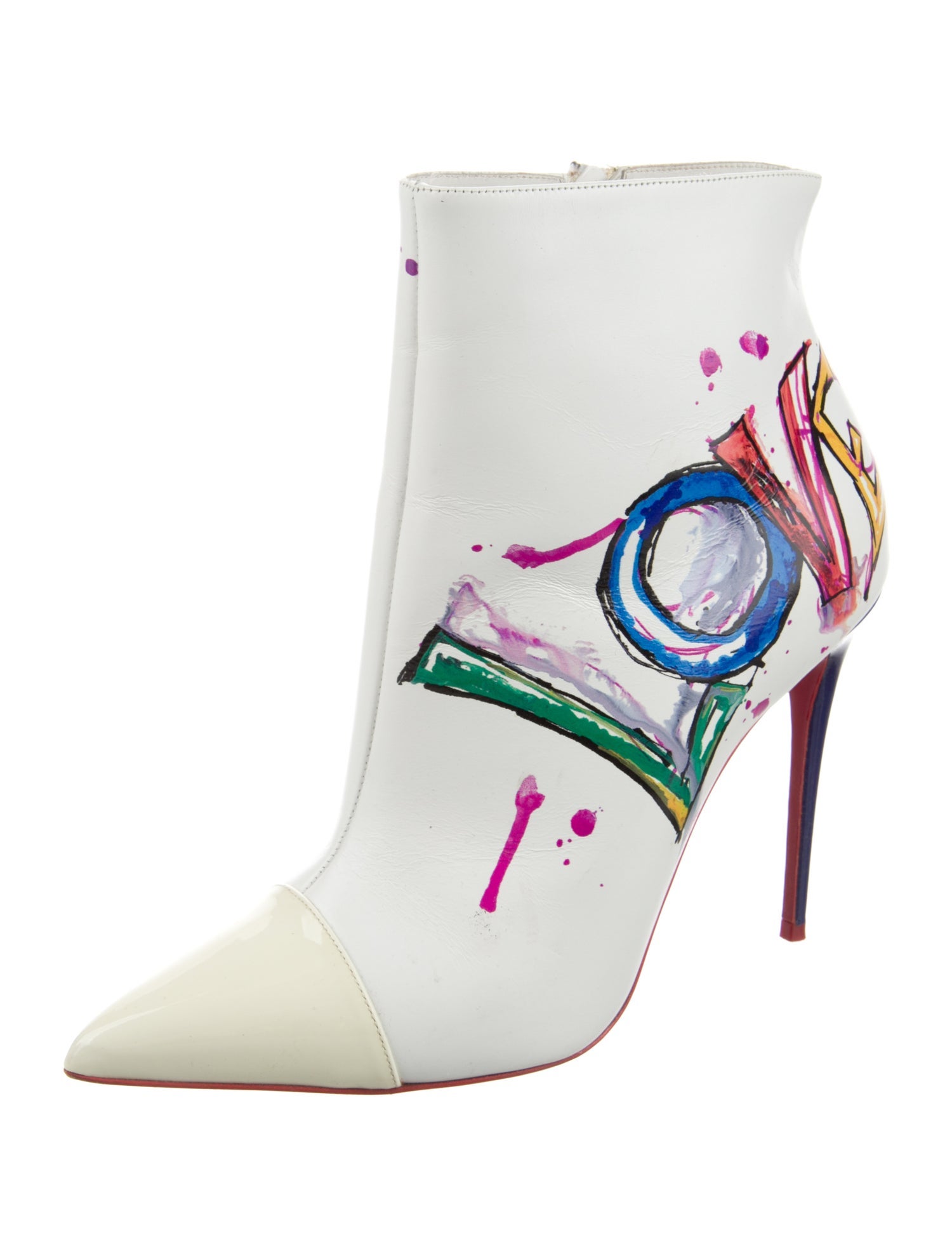 Christian Louboutin Spike Accents Leather Boots