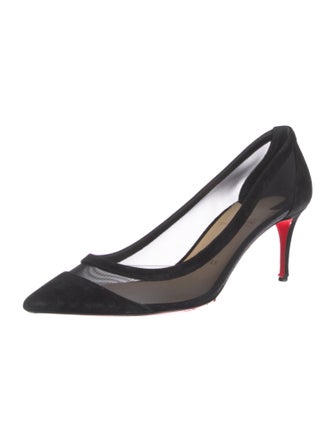 Christian Louboutin Suede Mesh Accents Pumps