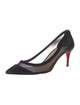 Christian Louboutin Suede Mesh Accents Pumps