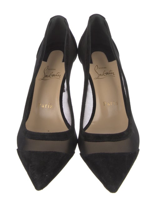 Christian Louboutin Suede Mesh Accents Pumps
