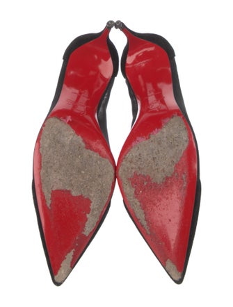 Christian Louboutin Suede Mesh Accents Pumps