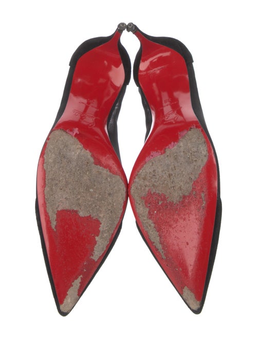 Christian Louboutin Suede Mesh Accents Pumps