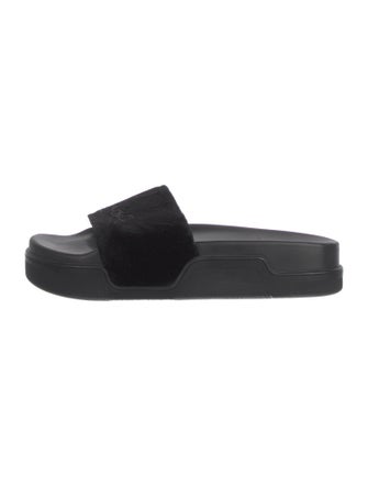 Christian Louboutin Velvet Embroidered Accent Slides