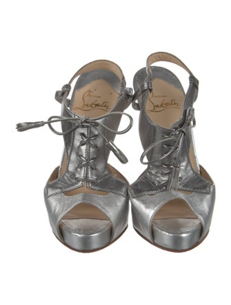 Christian Louboutin Leather Tassel Accents T-Strap Pumps