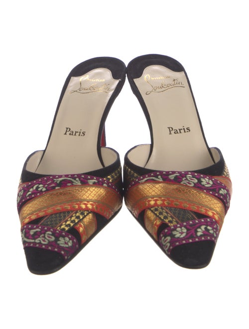 Christian Louboutin Suede Printed Mules