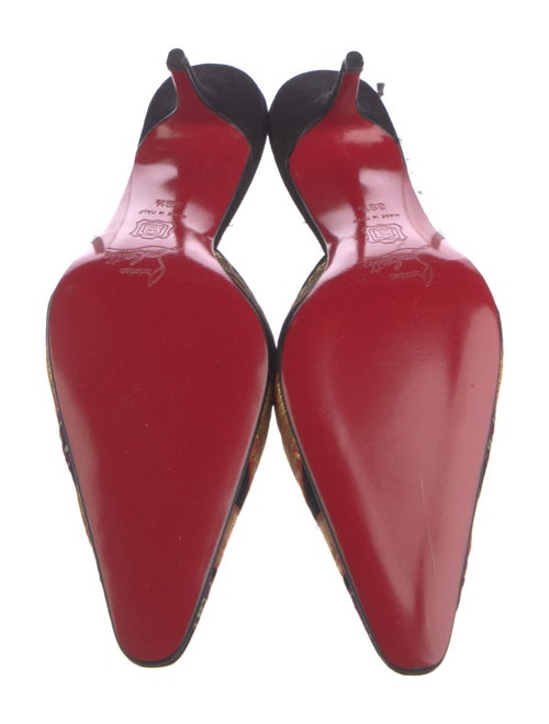 Christian Louboutin Suede Printed Mules