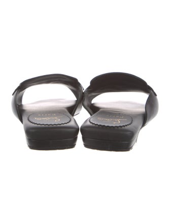 Christian Louboutin Leather Chain-Link Accents Slides