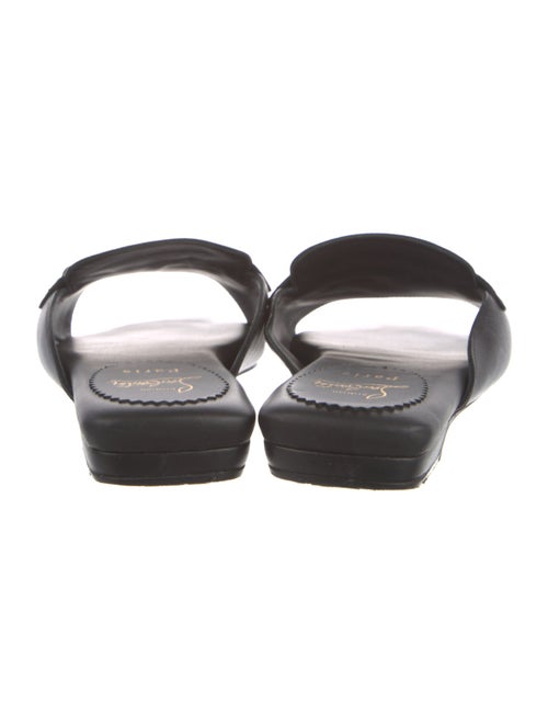 Christian Louboutin Leather Chain-Link Accents Slides
