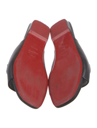 Christian Louboutin Leather Chain-Link Accents Slides
