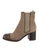 Christian Louboutin Chain-Link Accent Suede Chelsea Boots