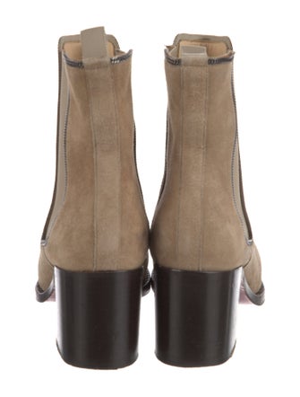 Christian Louboutin Chain-Link Accent Suede Chelsea Boots