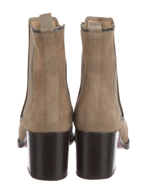 Christian Louboutin Chain-Link Accent Suede Chelsea Boots