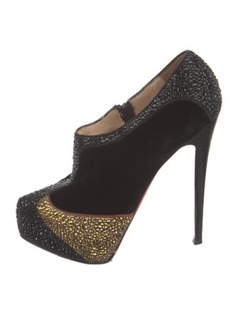 Christian Louboutin Velvet Crystal Embellishments Pumps