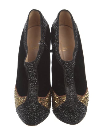 Christian Louboutin Velvet Crystal Embellishments Pumps