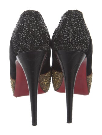 Christian Louboutin Velvet Crystal Embellishments Pumps