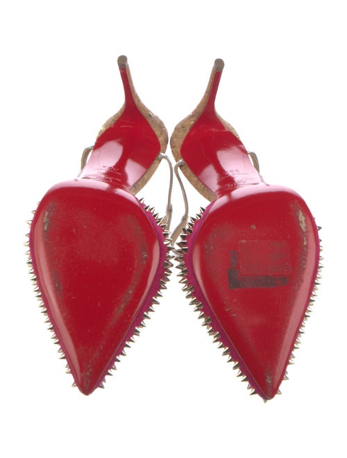 Christian Louboutin Suede Colorblock Pattern Slingback Pumps