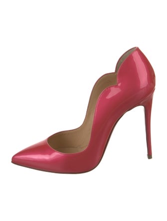 Christian Louboutin Patent Leather Scalloped Accent Pumps