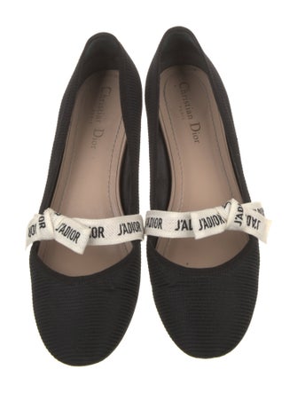 Christian Dior Graphic Print Bow Accents Mary Jane Flats
