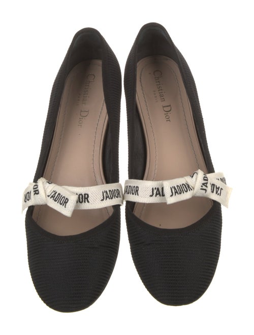 Christian Dior Graphic Print Bow Accents Mary Jane Flats