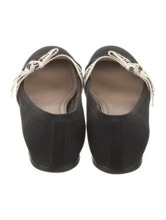 Christian Dior Graphic Print Bow Accents Mary Jane Flats